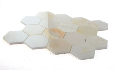 White Onyx 3 Hexagon Polished