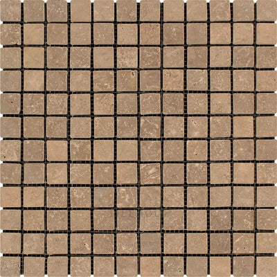1 X Tumbled Noce Travertine Mosaic Tile Tiles