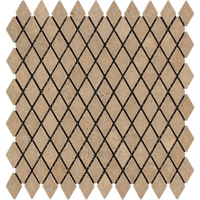 1 X 2 Tumbled Noce Travertine Diamond Mosaic Tile Tiles