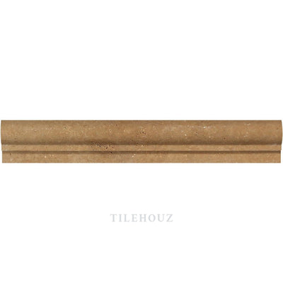 2 X 12 Honed Noce Travertine Single-Step Chair Rail Trim Mosaic Tiles