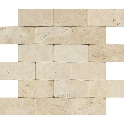 2 X 4 Cnc-Arched Ivory Travertine Brick Mosaic Tile Tiles