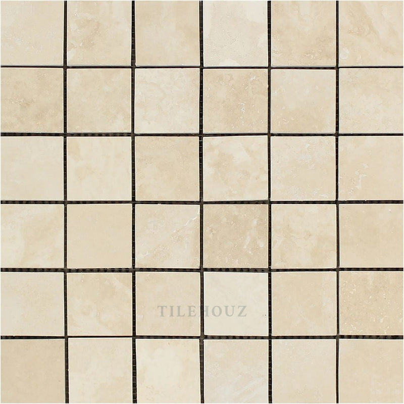 2 X Honed Ivory Travertine Mosaic Tile Tiles