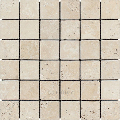 2 X Tumbled Ivory Travertine Mosaic Tile Tiles