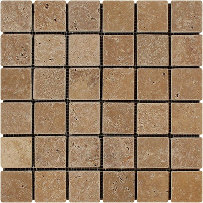 2 X Tumbled Noce Travertine Mosaic Tile Tiles