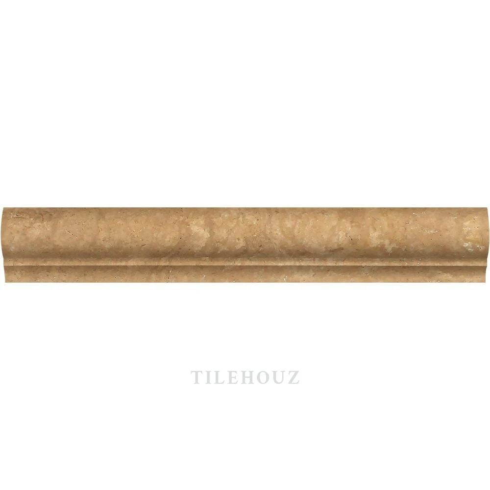 2x2x12 honed Noce travertine corner ogee trim by Tilehouz for wall & ceiling tiles