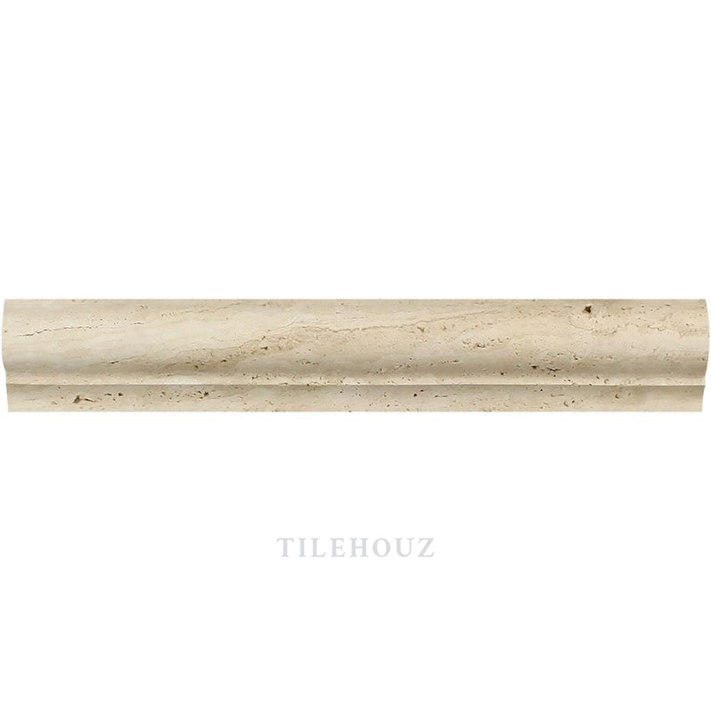 2 X 12 Honed Ivory Travertine Corner Ogee Trim Mosaic Tiles