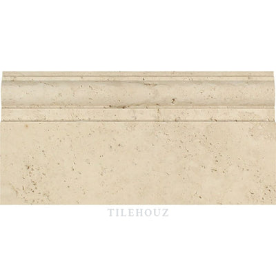 5 X 12 Honed Ivory Travertine Baseboard Trim Mosaic Tiles