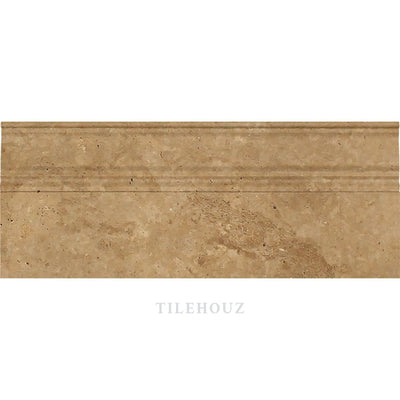 5 X 12 Honed Noce Travertine Baseboard Trim Mosaic Tiles