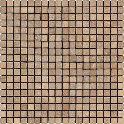 5/8 X Tumbled Noce Travertine Mosaic Tile Tiles