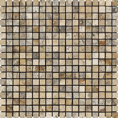 5/8 X Tumbled Philadelphia Travertine Mosaic Tile Tiles
