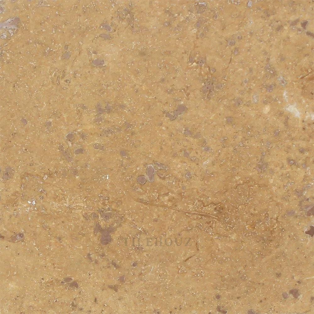 6x6 Honed Noce Travertine Tile by Tilehouz, beige-brown with natural pores