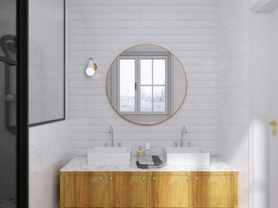 Hulu Snow Band Matte 11.25 x 12 Porcelain Mosaic Tile