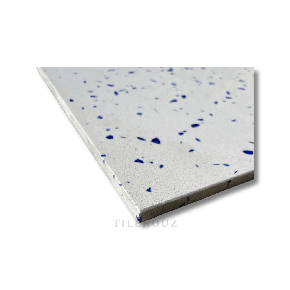 Andromeda 24x24 Quartz Tile Polished; white with blue speckles, Tilehouz brand wall & ceiling tile