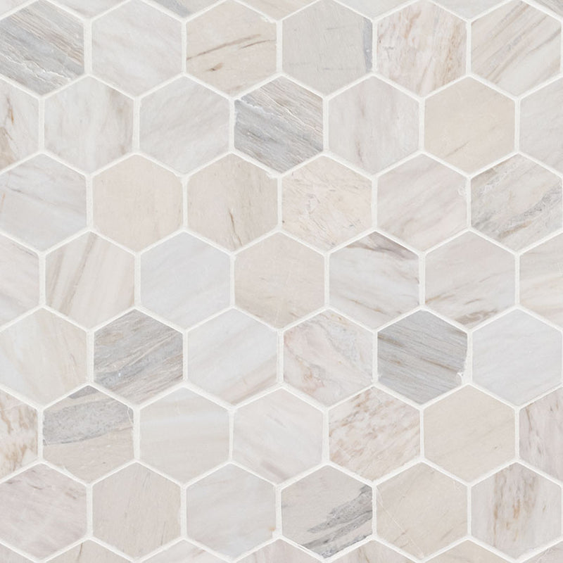 Agoura Marble Polished 2" Hexagon Mosaic