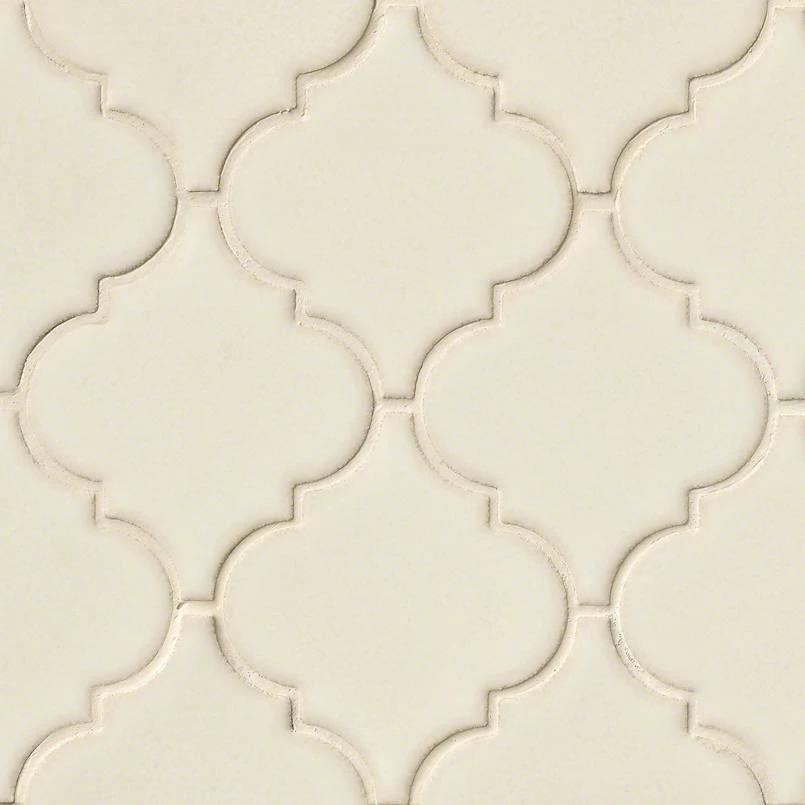 Antique White Arabesque Ceramic Mosaic tile 8mm for walls by Tilehouz