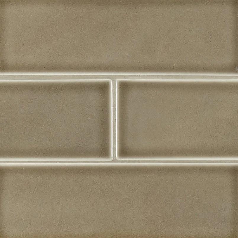 Artisan Taupe glazed ceramic subway tile 4x12 for walls and ceilings Tilehouz
