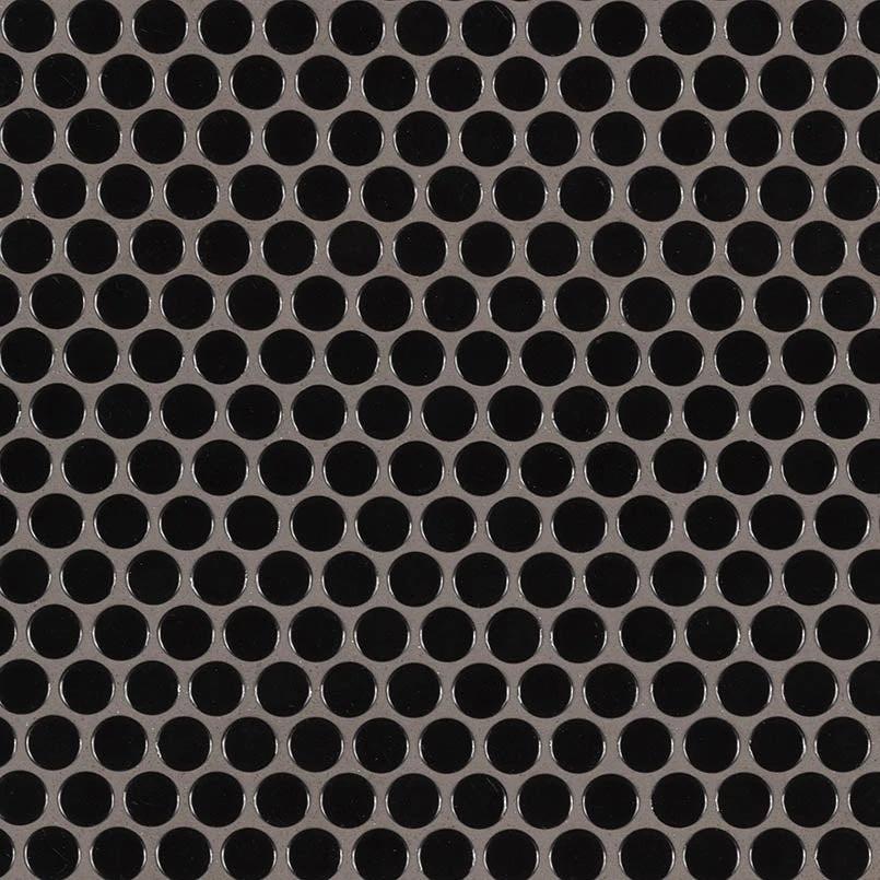 Black glossy penny round mosaic porcelain wall tile with uniform circular dots