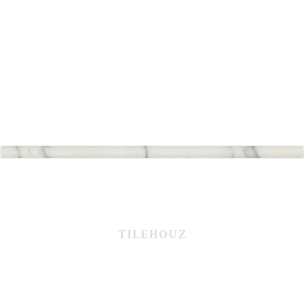 Calacatta Gold Marble pencil liner 1/2 x 12 by Tilehouz, polished & honed wall & ceiling tile