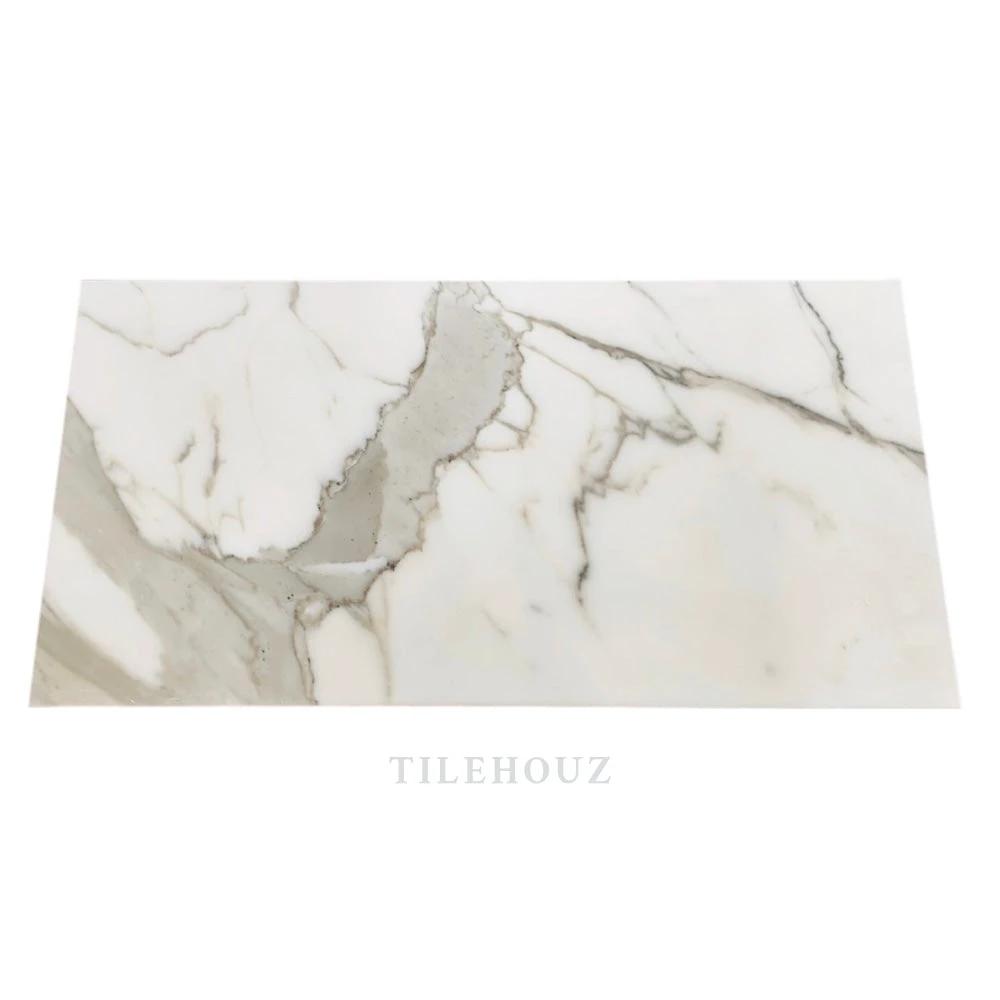 Calacatta Gold Marble tile 18x36, polished and honed by Tilehouz