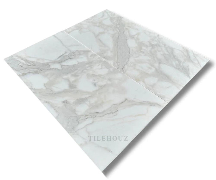 Calacatta Gold marble tile by Tilehouz, 18x36, polished &amp; honed, Italian white with gray veining, wall &amp; ceiling tile