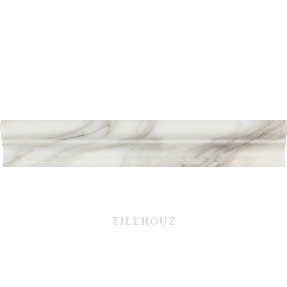 Calacatta Gold Marble Crown Molding 2x12, polished & honed finish, Tilehouz