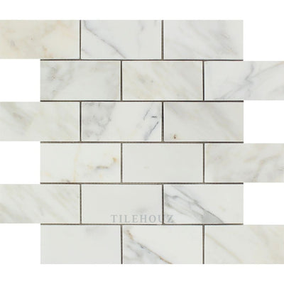 Calacatta Gold Marble 2 X 4 Brick Mosaic Tile Polished&honed Tiles