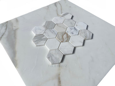 Calacatta Gold Marble 3 X Hexagon Mosaic Tile Polished&Honed Wall & Ceiling