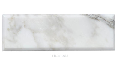 Calacatta Gold Marble 4X12 Deep Beveled Tile Polished/honed