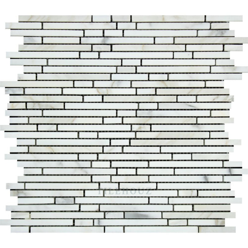 Calacatta Gold Marble Bamboo Sticks Mosaic Tile Polished&honed Tiles