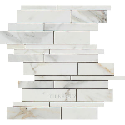 Calacatta Gold Marble Random Strip Mosaic Tile Polished&honed Tiles