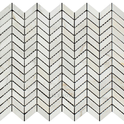 Calacatta Gold Marble Mini Chevron Mosaic Tile Polished&honed Tiles