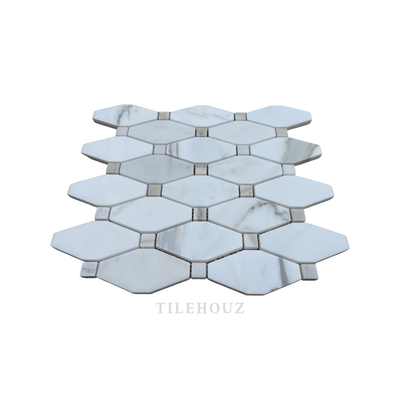 Calacatta Gold Marble Octave Mosaic W/calacatta Dots Polished/honed
