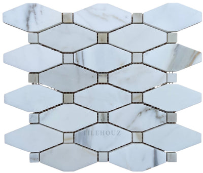Calacatta Gold Marble Octave Mosaic W/calacatta Dots Polished/honed