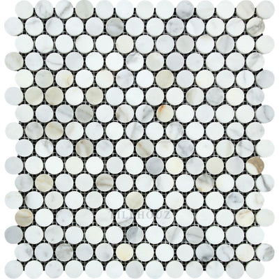 Calacatta Gold Marble Penny Round Mosaic Tile Polished&honed Tiles