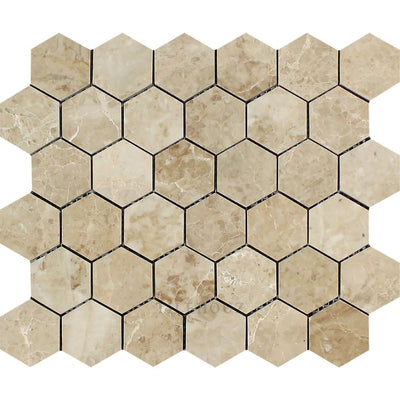 Cappuccino Marble 2 X Hexagon Mosaic Tile Polished&honed Tiles