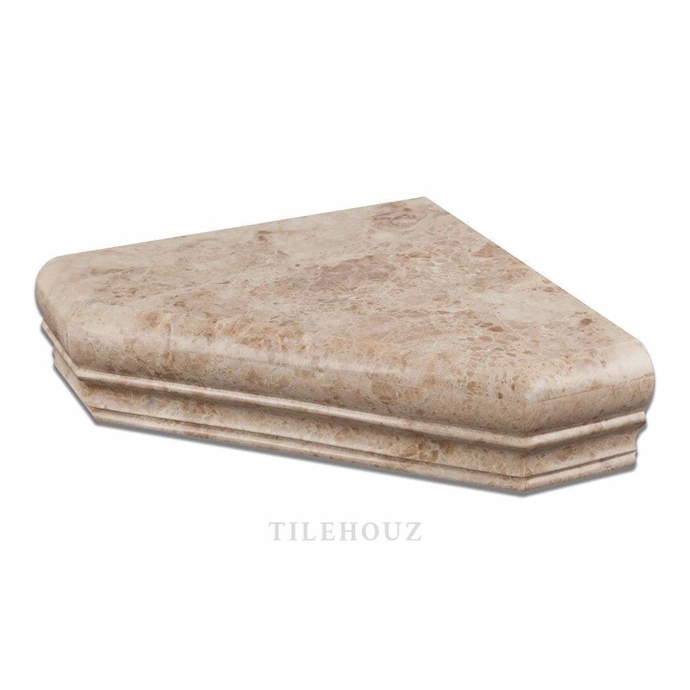 Cappuccino marble shower corner shelf, polished finish by Tilehouz