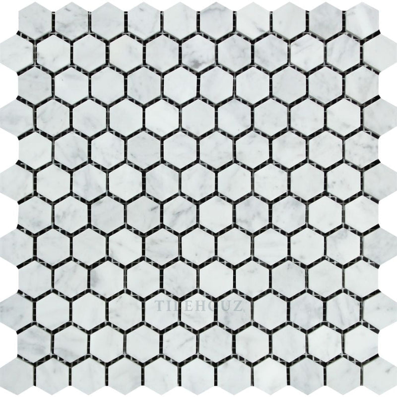 Carrara White Marble 1 X Hexagon Mosaic Tile Polished&honed Tiles