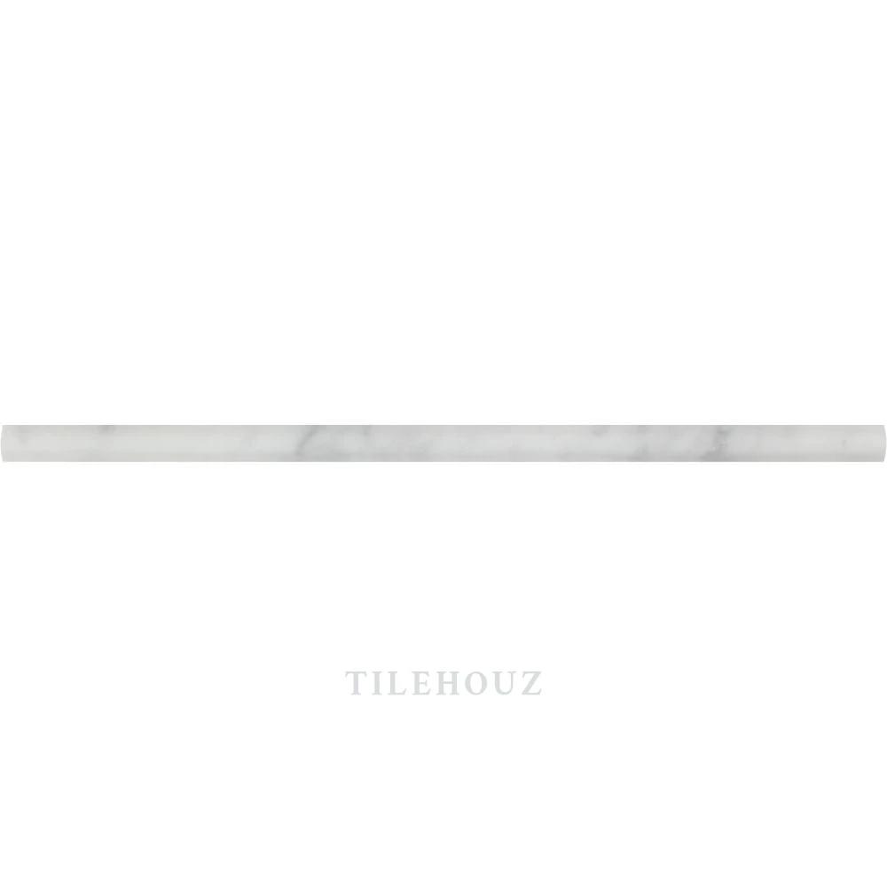 Carrara white marble pencil liner 1/2 x 12, polished and honed, Tilehouz
