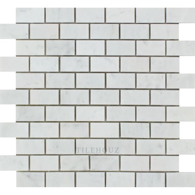 Carrara White Marble 1 X 2 Brick Mosaic Tile Polished&honed Tiles
