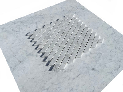 Carrara White Premium Italian Marble 1 X 2 Diamond Mosaic Tile Polished&Honed Wall & Ceiling