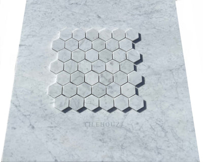 Carrara White Premium Italian Marble 2 X Hexagon Mosaic Tile Polished&Honed Wall & Ceiling