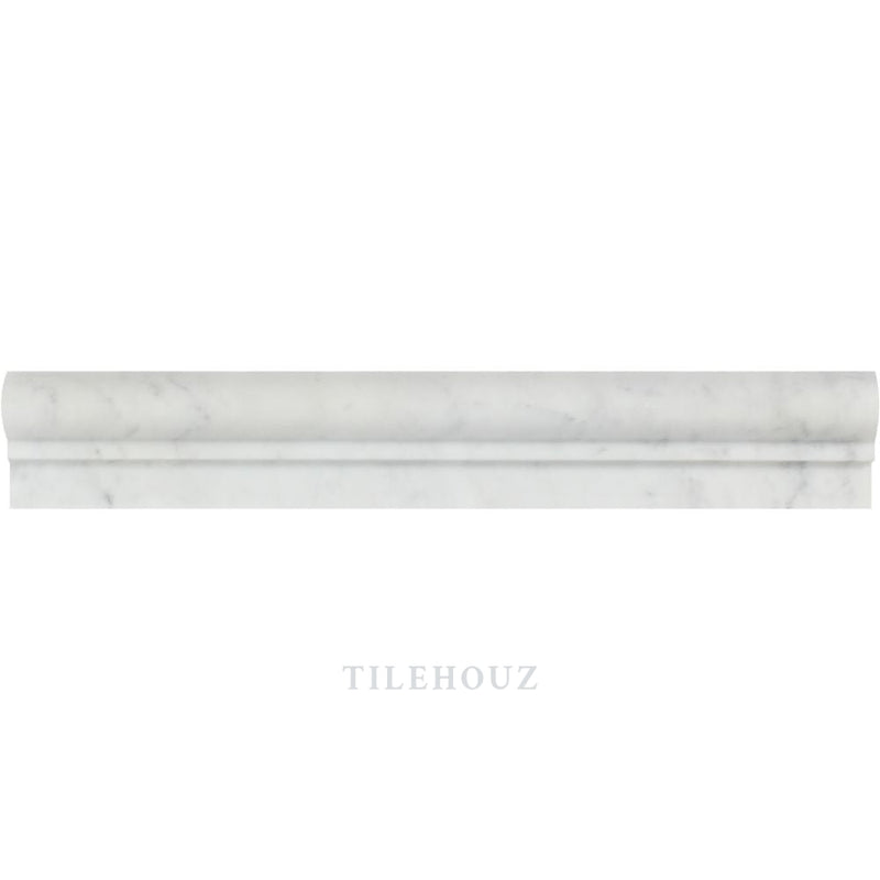 Carrara White Marble 2 X 12 Single-Step Chair Rail Trim Polished&honed Mosaic Tiles