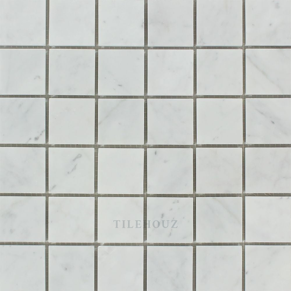 Carrara White Marble 2x2 Mosaic Tile Sheet polished & honed Tilehouz