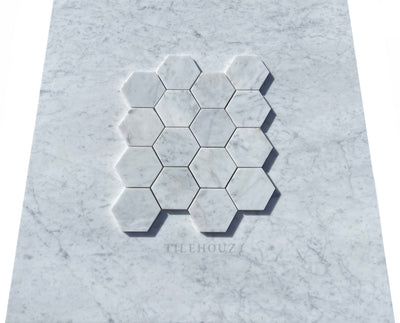 Carrara White Marble 3 X Hexagon Mosaic Tile Polished&Honed Wall & Ceiling