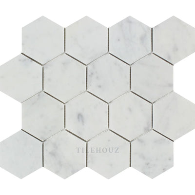 Carrara White Marble 3 X Hexagon Mosaic Tile Polished&honed Tiles