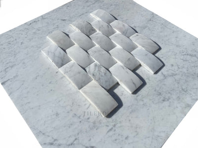 Carrara White Marble 3D 2X4 Arched Mosaic Polished&Honed