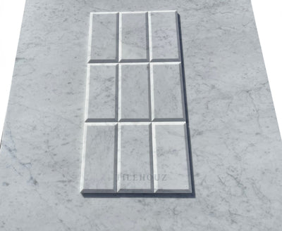 Carrara White Marble 3X6 Deep Beveled Tile Polished&Honed