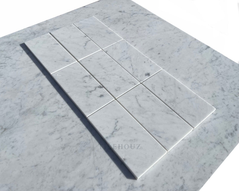 Carrara White Premium Italian Marble 3 X 6 Tile Polished&Honed Wall & Ceiling