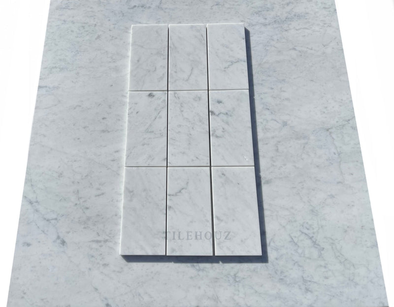 Carrara White Premium Italian Marble 3 X 6 Tile Polished&Honed Wall & Ceiling
