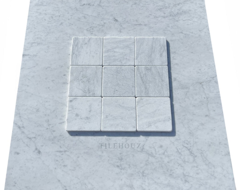Carrara White Premium Italian Marble 4 X Tumbled Tile Wall & Ceiling